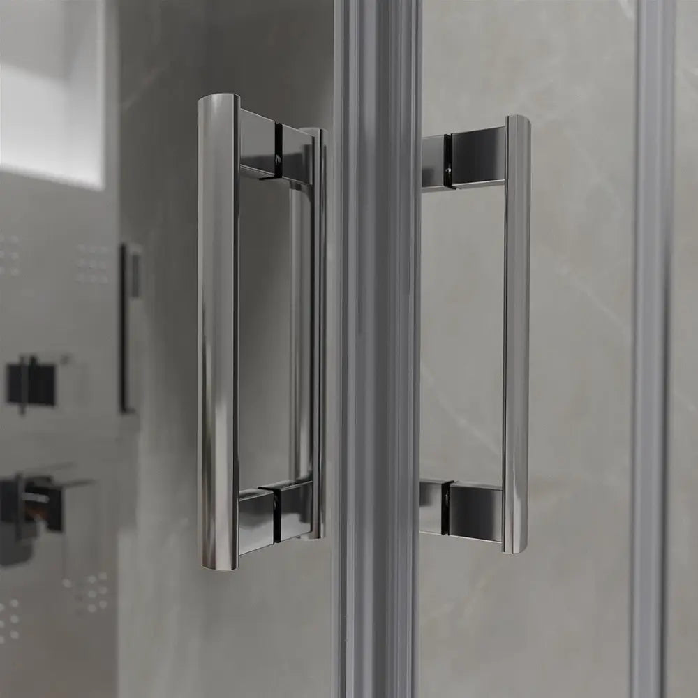 Box doccia angolare 80x80 cm apertura scorrevole in vetro 6mm trasparente h198 | Tahiti
