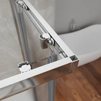 Box doccia angolare 80x80 cm apertura scorrevole in vetro 6mm trasparente h198 | Tahiti