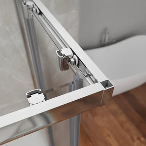 Box doccia angolare 80x80 cm apertura scorrevole in vetro 6mm trasparente h198 | Tahiti