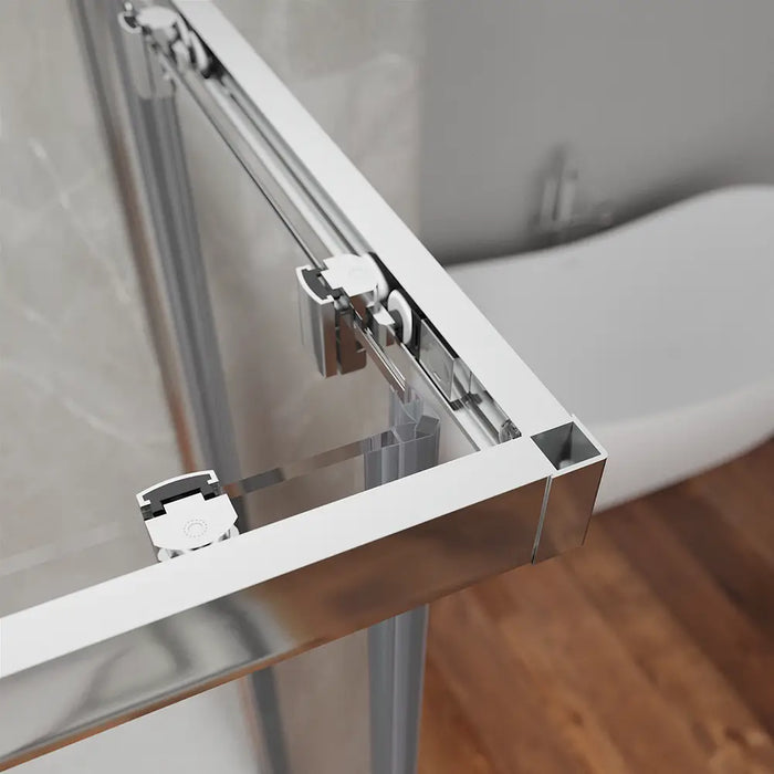 Box doccia angolare 80x80 cm apertura scorrevole in vetro 6mm trasparente h198 | Tahiti