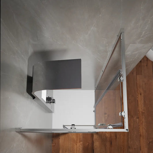 Box doccia angolare 80x120 cm apertura scorrevole in vetro 6mm trasparente h198 | Tahiti