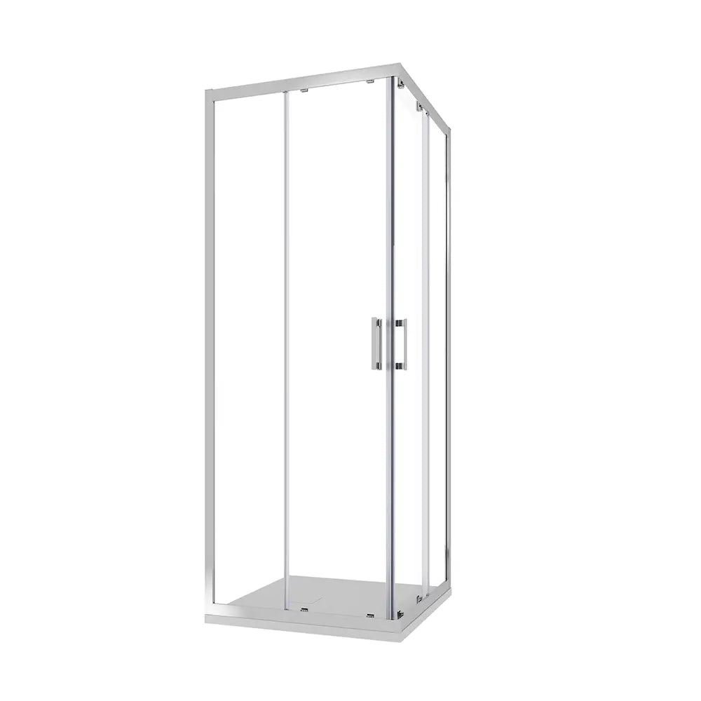 Box doccia angolare 80x100 cm apertura scorrevole in vetro 6mm trasparente h198 | Tahiti