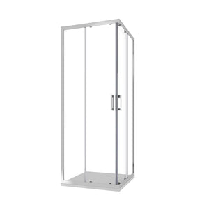Box doccia angolare 80x100 cm apertura scorrevole in vetro 6mm trasparente h198 | Tahiti