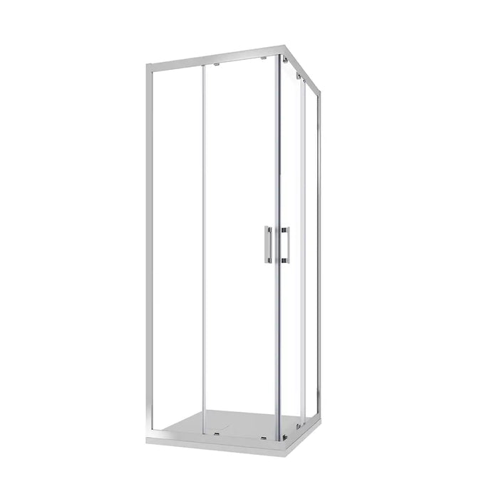 Box doccia angolare 80x100 cm apertura scorrevole in vetro 6mm trasparente h198 | Tahiti