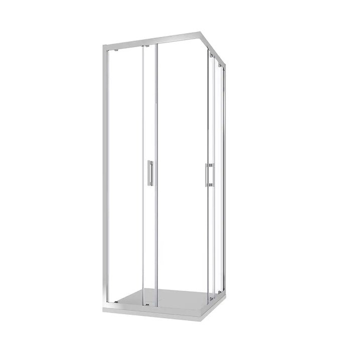 Box doccia angolare 80x80 cm apertura scorrevole in vetro 6mm trasparente h198 | Tahiti