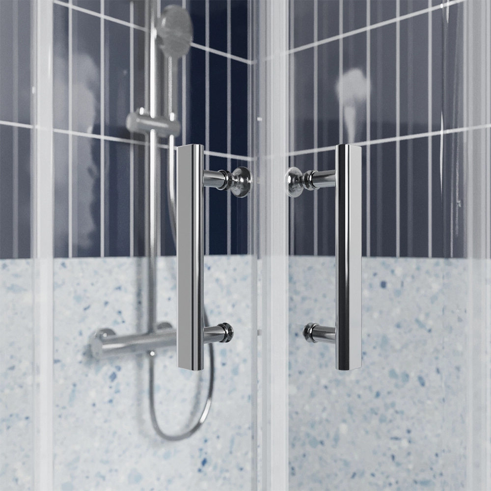 Box doccia 75x75 cm angolare scorrevole vetro 6mm trasparente h190 | Tenerife