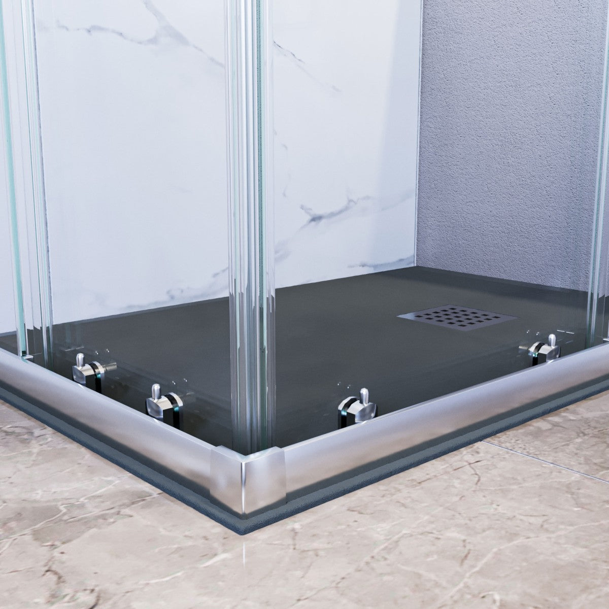 Box doccia angolare trasparente 195 6mm matias, misura 70x70