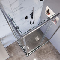 Box doccia angolare trasparente 195 6mm matias, misura 80x80