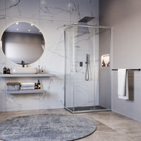 Box doccia angolare trasparente 195 6mm matias, misura 100x100