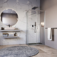 Box doccia angolare trasparente 195 6mm matias, misura 70x100