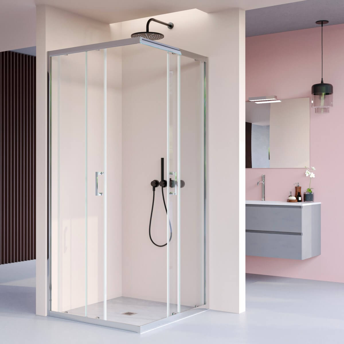 Box Doccia 6mm Doppia Porta Scorrevole Cristallo Trasparente Anticalcare H195 - 110x120