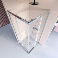 Box Doccia 6mm Doppia Porta Scorrevole Cristallo Trasparente Anticalcare H195 - 120x120