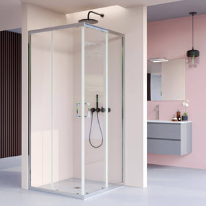 Box Doccia 6mm Doppia Porta Scorrevole Cristallo Trasparente Anticalcare H195 - 70x80