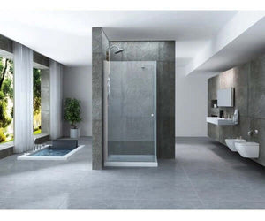 Box Doccia 8mm Anta Battente Totale e Lato Fisso - Venus - 90x80 - Ingresso Lato Corto