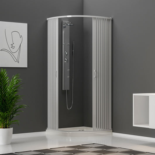 Box doccia apertura centrale curvo 80x80 90x90, misura 80x80