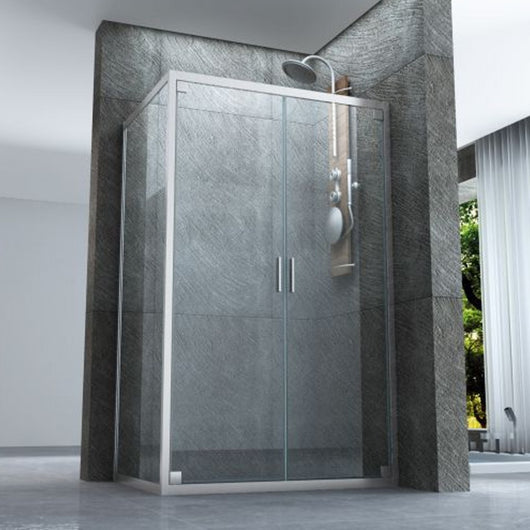 Box doccia due lati apertura saloon dentro fuori 6mm h190 kim, misura 65x130