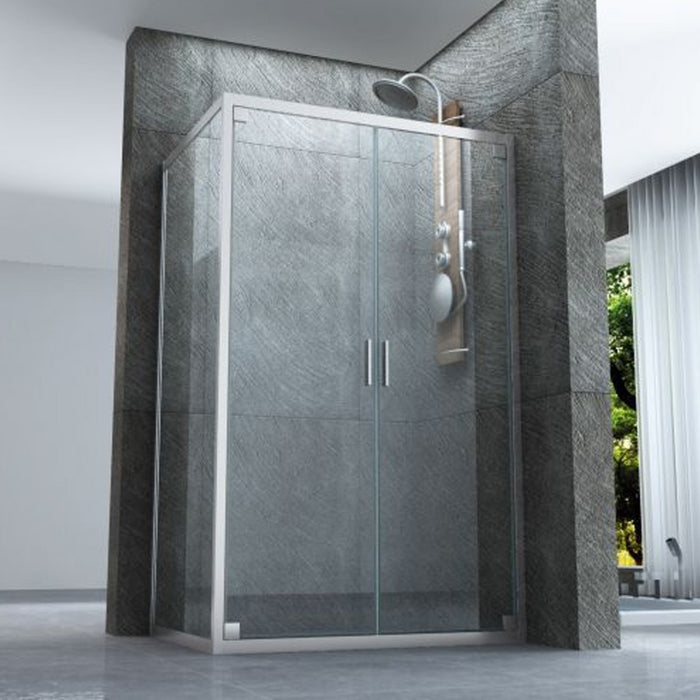 Box doccia due lati apertura saloon dentro fuori 6mm h190 kim, misura 60x130