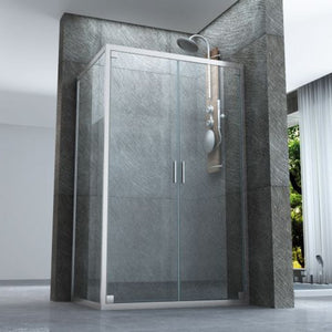 Box doccia due lati apertura saloon dentro fuori 6mm h190 kim, misura 70x70