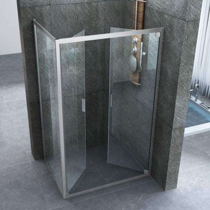 Box doccia due lati apertura saloon dentro fuori 6mm h190 kim, misura 65x130