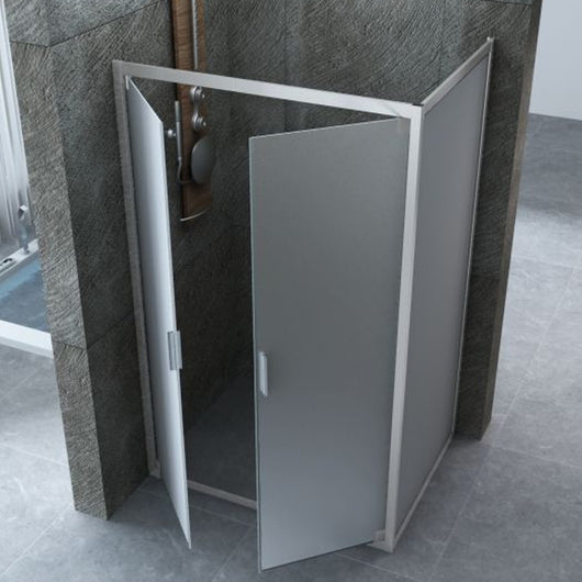 Box doccia apertura saloon cristallo opaco 6mm kim, misura 80x130