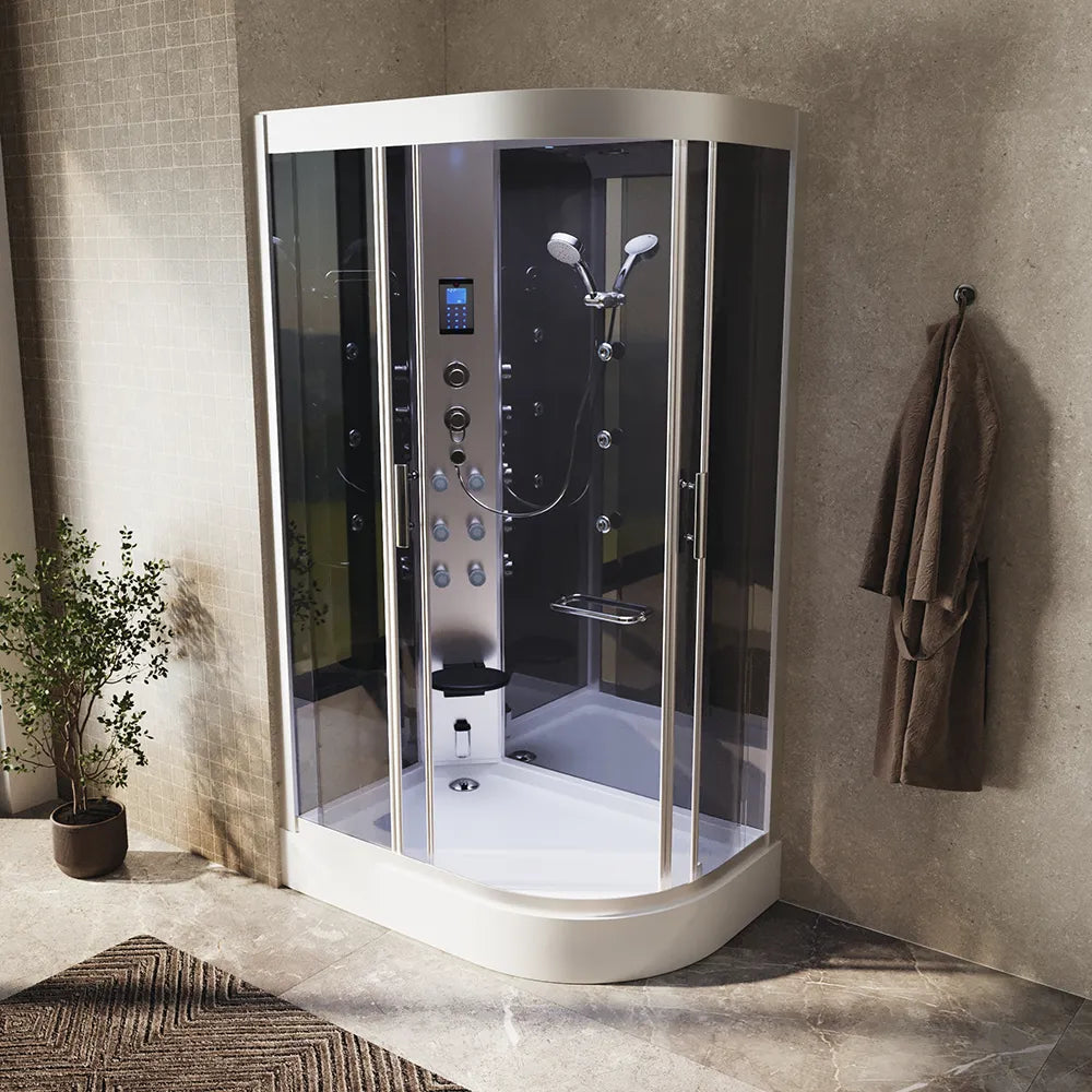Cabina doccia completa 120x80 cm sinistro sauna bagno turco e ozonoterapia | Folegandros
