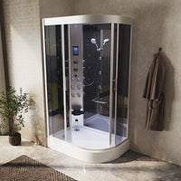 Cabina doccia completa 120x80 cm sinistro sauna bagno turco e ozonoterapia | Folegandros