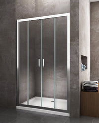 Porta doccia vetro 6 mm con apertura centrale a 4 ante per installazione in nicchia Altezza 190 cm 208-213 REGOLABILE