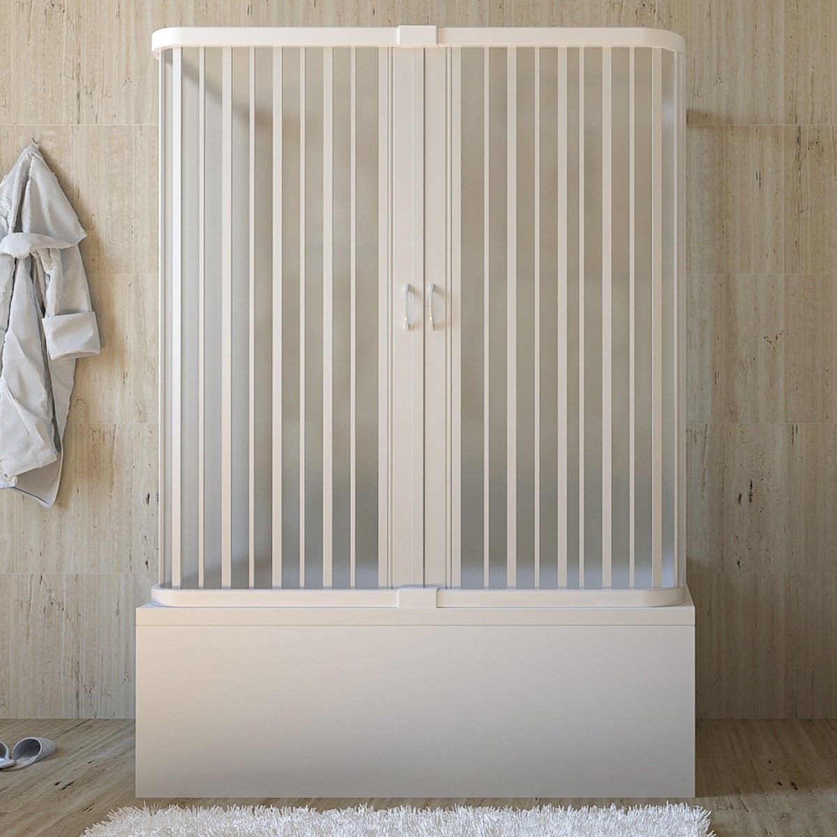 Sopra vasca in pvc a tre lati apertura centrale, misura 70x150x70