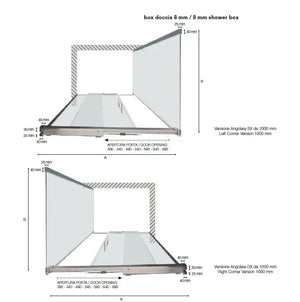 Box Doccia H200 Anticalcare Scorrevole 8mm Soft-close - 70x174.5 cm