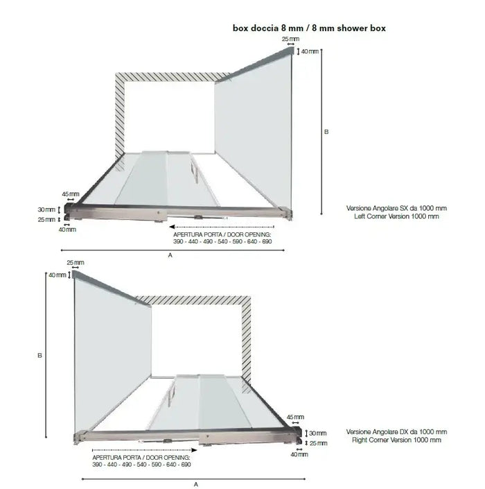 Box Doccia H200 Anticalcare Scorrevole 8mm Soft-close - 80x124.5
