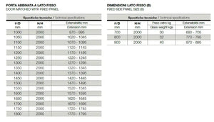 Box Doccia H190 Battente Totale Interno Esterno e Fisso - 80x70 - Ingresso Lato corto