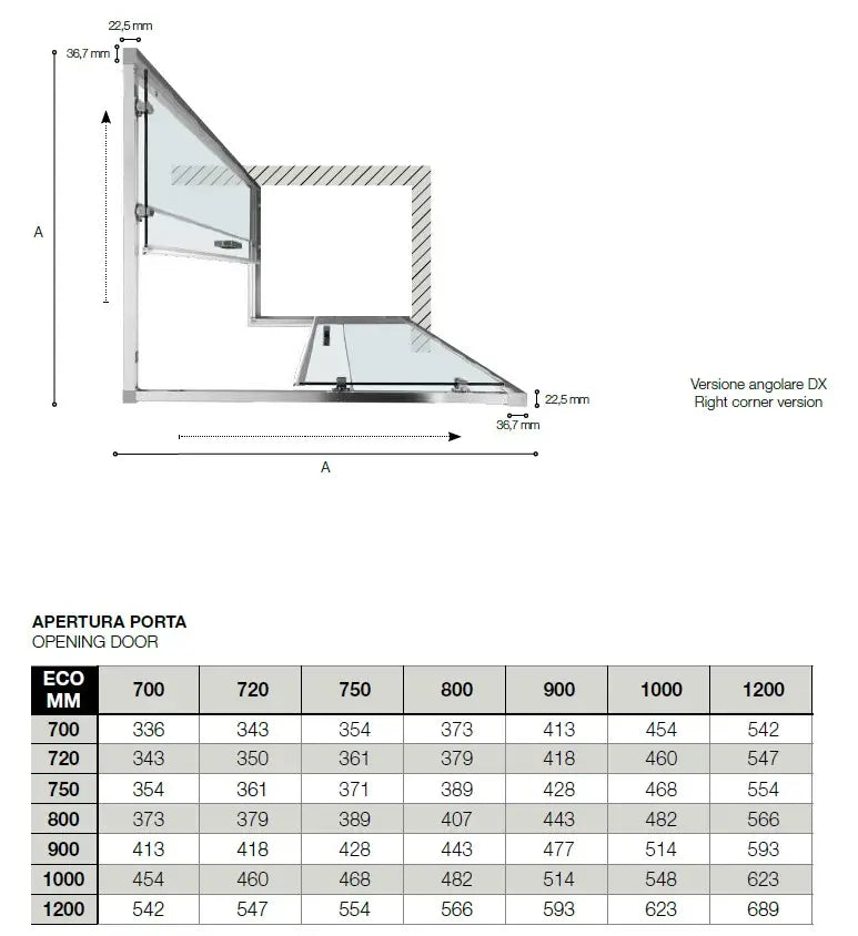Box Doccia ECO 6mm Porte Scorrevoli H190 - 72x75