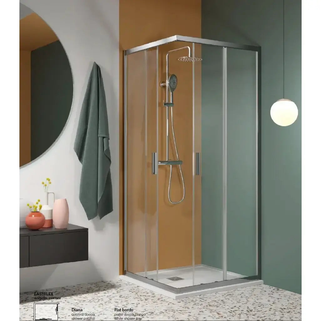 Box Doccia EASYFLEX 6mm Porte Scorrevoli Anticalcare H200 - 79x79
