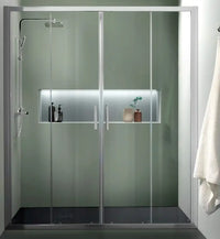 Box Doccia H200 Trasparente Anticalcare Apertura Scorrevole Centrale - 80x140