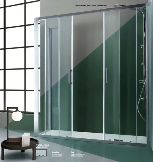 Box Doccia H200 Trasparente Anticalcare Apertura Scorrevole Centrale - 90x180