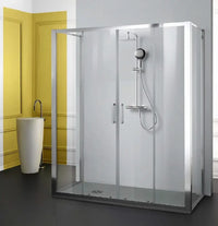 Box Doccia H200 Trasparente Anticalcare Apertura Scorrevole Centrale - 65x180