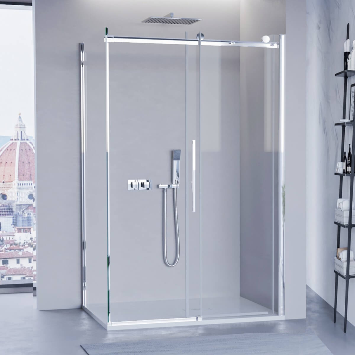 Box Doccia Cristallo 8mm Anticalcare Porta Scorrevole - E4.0 - 80x100