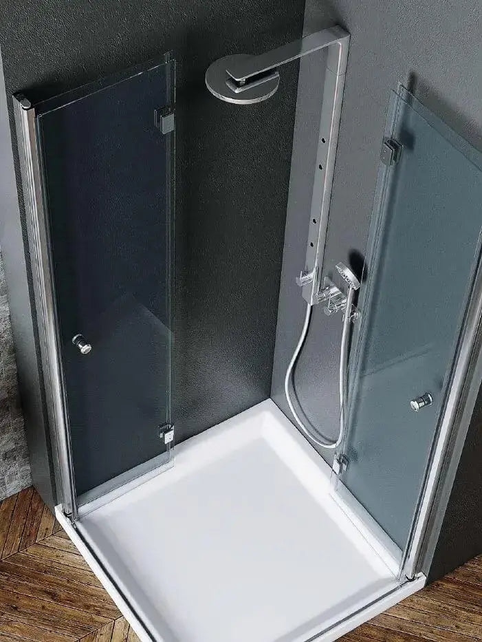 Box Doccia H190 Doppia Anta a Libro Frameless Trasparente 6mm - 58x88