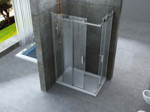 Box Doccia Cristallo 8mm Trasparente Doppio Scorrevole H195cm - Scorpius - 110x120