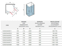 Box Doccia H200 Doppia Anta Battente 8mm Profili Oro - 140x140 - Ingresso 84cm