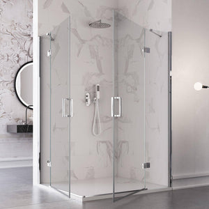 Box Doccia Doppia Battente Cristallo Anticalcare Trasparente 8mm H195 - 80x90