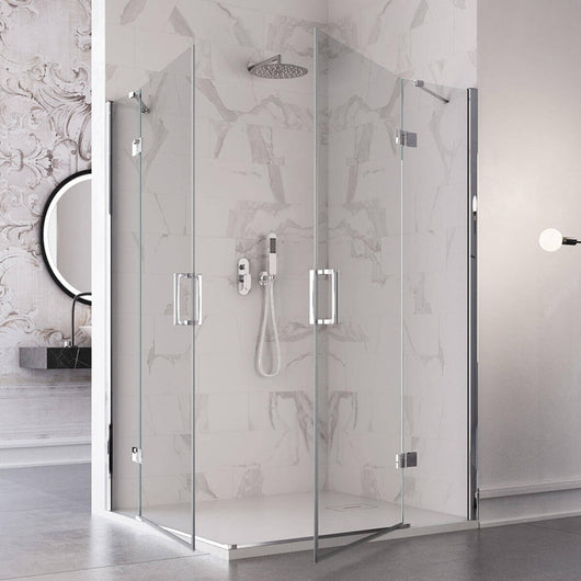 Box Doccia Doppia Battente Cristallo Anticalcare Trasparente 8mm H195 - 80x90