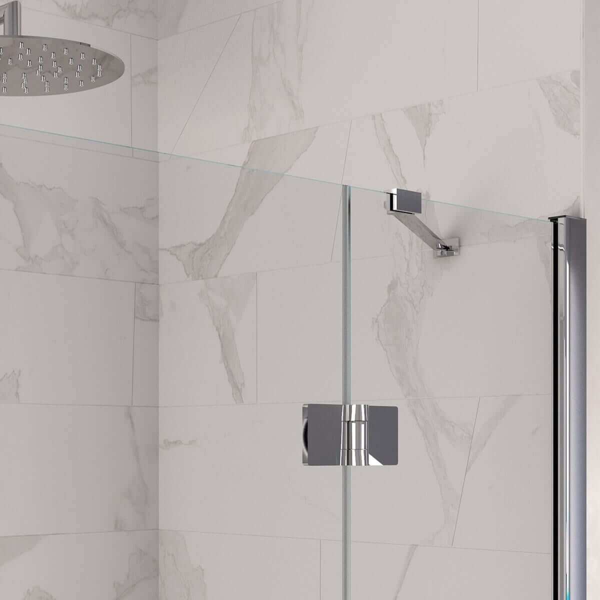 Box Doccia Doppia Battente Cristallo Anticalcare Trasparente 8mm H195 - 80x90