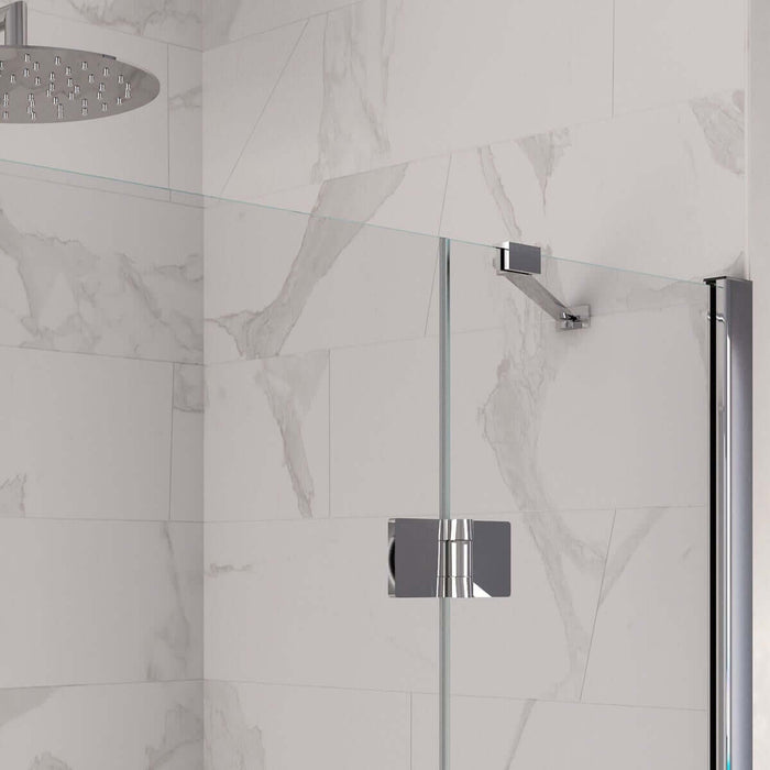 Box Doccia Doppia Battente Cristallo Anticalcare Trasparente 8mm H195 - 80x90