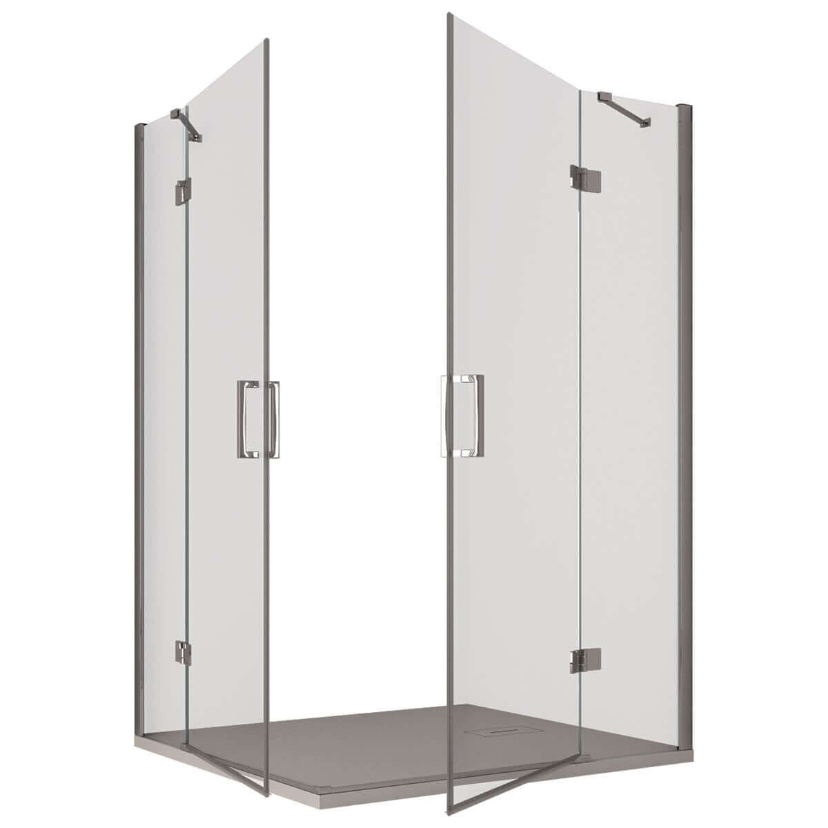 Box Doccia Doppia Battente Cristallo Anticalcare Trasparente 8mm H195 - 100x110