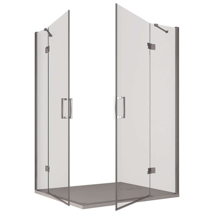 Box Doccia Doppia Battente Cristallo Anticalcare Trasparente 8mm H195 - 90x90