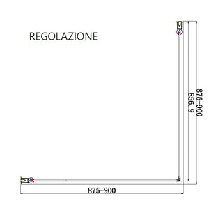 Box Doccia H190 Doppia Battente Totale Interno Esterno - 50x90