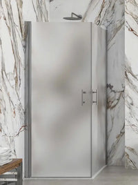 Box Doccia Satinato H200 Doppia Battente Totale Apertura Interna Esterna - 75x90