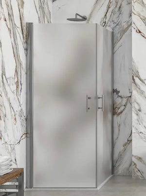 Box Doccia Satinato H200 Doppia Battente Totale Apertura Interna Esterna - 80x85