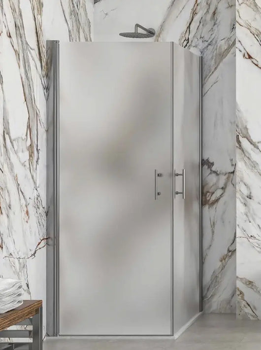 Box Doccia Satinato H200 Doppia Battente Totale Apertura Interna Esterna - 75x85